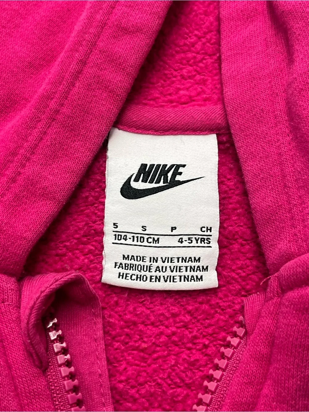 Nike Kids' Hooded Zip Jacket - Hot Pink Girls Size 5